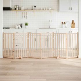 Dog Gate Set of 6 Solid fir wood Foldable Dog Gate Rectangular