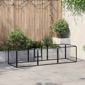 Dog Playpen Black Powder-Coated Steel