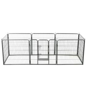 Dog Playpen Black Powder-coated steel 31.5x31.5 in per panel