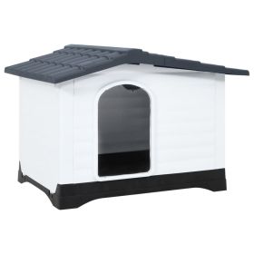 Dog House Grey, White, Black Polypropylene Small